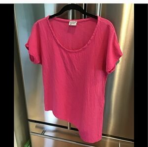 Oh My Gauze! Vibrant Pink Short Sleeve Top